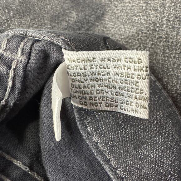 Chico’s Platinum SZ 0 (Small) Pants Mid-Rise Pockets Zip-Fly Shiny Silver Gray - Picture 8 of 8